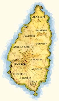 Old St Lucia Map