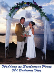 Wedding at Settlement Point, Old Bahama Bay.